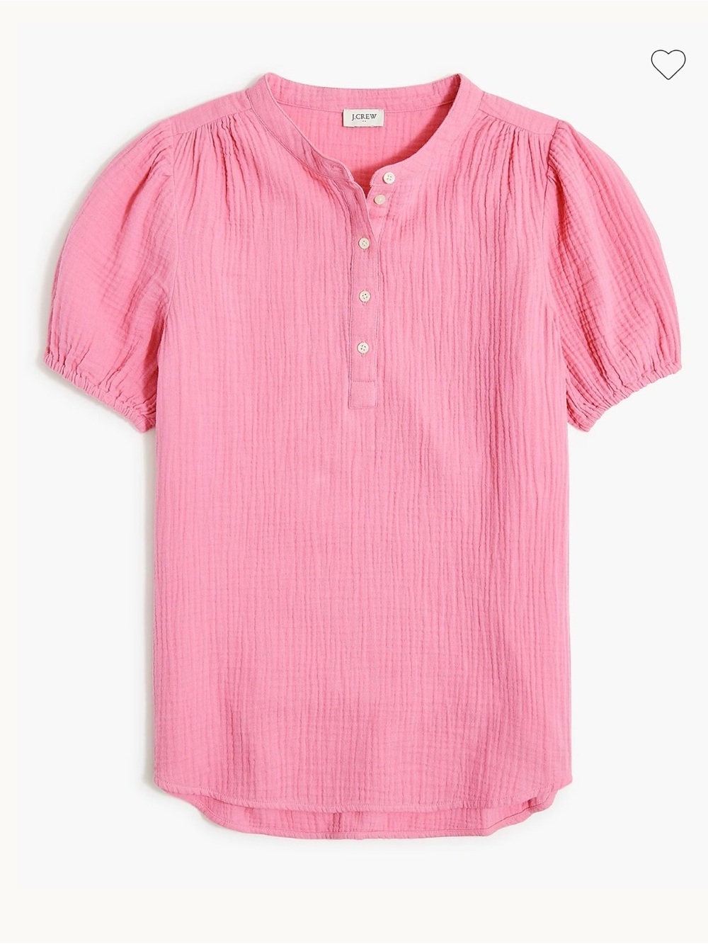 J.Crew Short-sleeve gauze top with puff sleeves